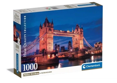 Пазл Clementoni High Quality Collection: Тауэрский мост ночью, Лондон, Великобритания (High Quality Collection - Tower Bridge At Night - 1000 pcs.), 1000 эл. (39772)
