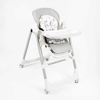 Стульчик для кормления Toti (Т-79447) мягкий чехол PU с подушкой, качели, 4 колеса, съемный столик, в коробке