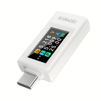 Цифровий тестер Type-C KWS-1902L білий (4-30V, 0-8A) з кольоровим TFT-дисплеєм