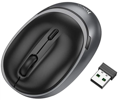 Бездротова миша Hoco GM34 Nuevo 2.4G/Bluetooth Wireless Black/Metal Gray