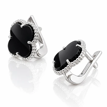 Серебряные серьги DIVA Очаровательный чотырехлистник