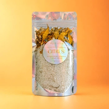 Шиммер сіль для ванни "Citrus" Spa з цедрою та ароматом лимону та пелюстками соняха 200 г