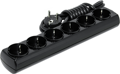 Мережевий фільтр-подовжувач Borsan з заземленням 2 м 6 розеток Black (BR-1576-215)