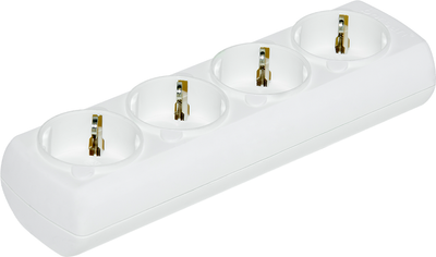 Колодка Borsan з заземленням 4 розетки White (BR-1554-0)