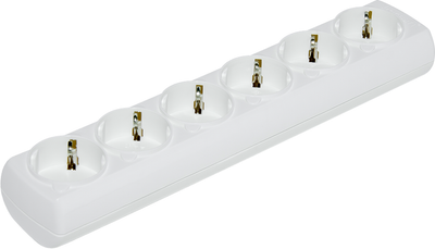 Колодка Borsan з заземленням 6 розеток White (BR-1556-0)