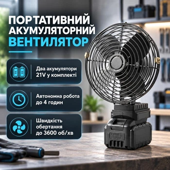 Портативний акумуляторний вентилятор для дому з двома акумуляторами VL-801 21V
