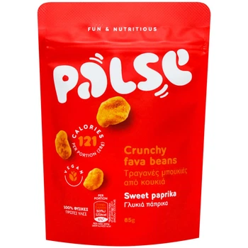 Хрустка квасоля фава зі смаком солодкої паприки Palse 85 г (21653705)