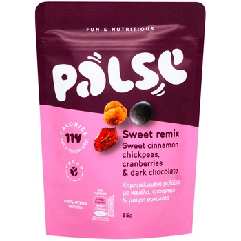 Солодкий мікс (нут з корицею, журавлина, дропси з темного шоколаду) Palse 85 г (21653713)