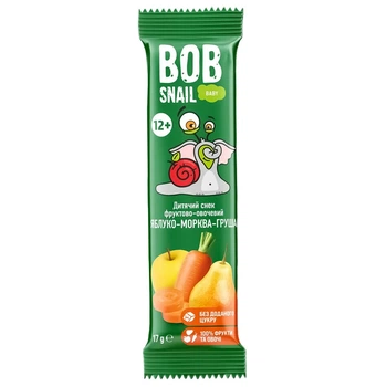 Снек дитячий Яблуко–Морква–Груша Bob Snail 17 г (21667690)