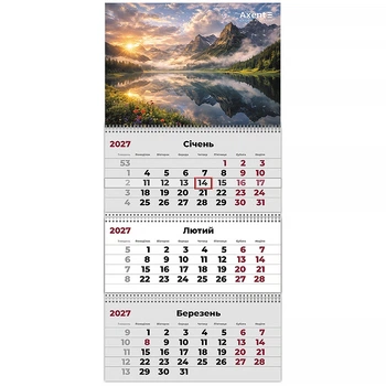 Календарь настенный квартальный 2027г, 3 пр., Mountains 3