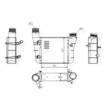 Радиатор интеркулера Audi A4, A6 1.9-2.0D (00-09) HART