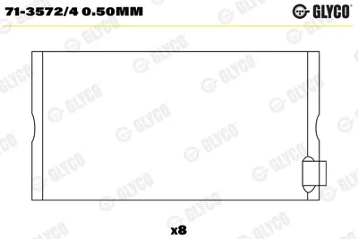 Вкладиші шатунні, OM314-364 0.50mm Glyco 71-3572/4 0.50MM A3520380910, A3520383410, A3520382410
