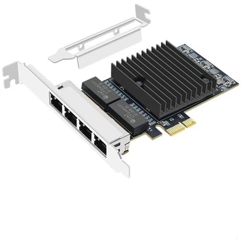 Серверная сетевая карта EB-LINK 82571-T4 (EXPI9404PT), PCIe X1, четыре гигабитных порта, чип Intel 82571, для промышленных камер машинного зрения