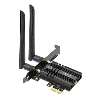 Wi-Fi/Bluetooth адаптер EB-LINK Intel AX200 WiFi6 / 3000 Мбіт/с / Bluetooth 5.2 / Два діапазони / MU-MIMO / PCI Express