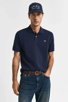 Чоловіче темно-синє поло TEXTURED POLO Gant XL 2014025
