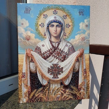 Стилизованная икона ПОКРОВА ПРЕСВЯТОЙ БОГОРОДИЦЫ 50*60 см (СІ0036)