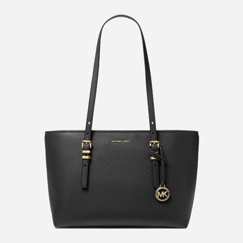 Сумка шопер жіноча з натуральної шкіри Michael Kors Quinn 30T5GQNT2L 001 Чорна (800070364532)