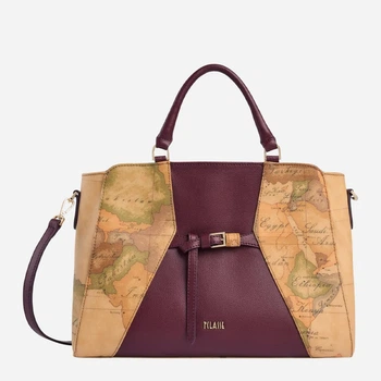 Torebka crossbody damska materiałowa Alviero Martini LG08G654 0304 Bordowa (800070364497)