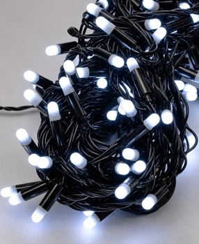 Уличная гирлянда 100 LED, 10м, черный каучук 2,2 мм, белая, 220 В, 1420-03