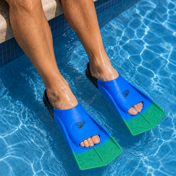 Короткие ласты для бассейна Conquest AquaSprint L (41-43) сине-зеленые BF10