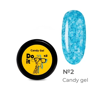 Do it Гель лак Candy Gel глиттер №2 голубой 5 мл