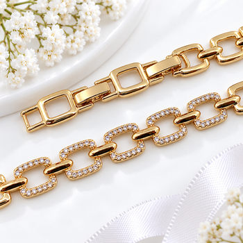 Браслет Xuping Jewelry 8мм длина 16.5см-18.5см-20.5см медицинское золото позолота 18К 2409