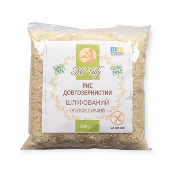 Довгозернистий шліфований безглютеновий рис Ms.Tally 500 г