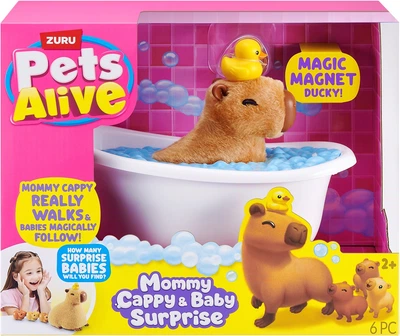 Интерактивный игровой набор Zuru Pets Alive Мама капибара с сюрпризом (4894680057265)