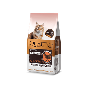 Quattro Cat Kitten Chicken беззерновий корм для кошенят з куркою 1,5 кг