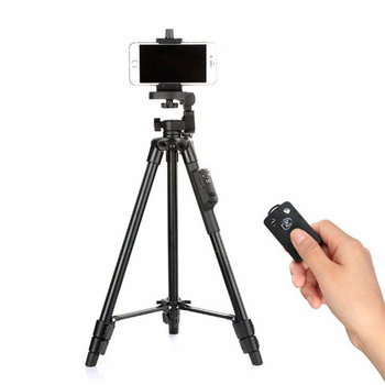 Підлоговий штатив для телефону Tripod 3388 з Bluetooth-пультом 140 см алюмінієвий для фото та відеозйомки трипод чорний