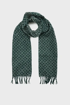 Чоловічий темно-зелений шарф з візерунком G PATTERN Gant OS 9920206