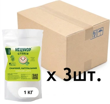 Стевія (1:2) 3 кг натур. НЕЦУКОР — без гіркоти, для дієтичного харчування та схуднення