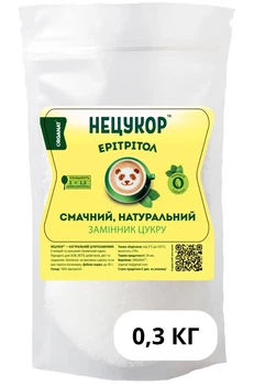 Эритритол 300г «НЕЦУКОР» - натуральный сахарозаменитель (0 калорий) для выпечки, Кето, ЗОЖ та ПП