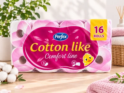 Туалетний папір Boni Perfex Cotton Like білий 3-шаровий 135 відривів 16 рулонів