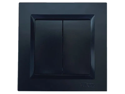 Выключатель двойной Luxel JAZZ (9103) Черный