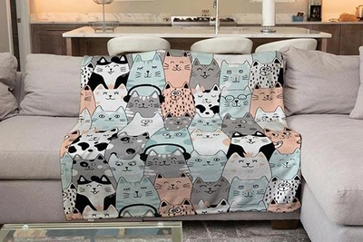 Плед iPuff «Коты» Однослойный, 135х150 см
