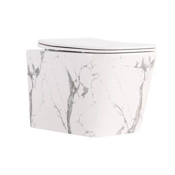 Унітаз підвісний Qtap Tern Ultra Quiet 520×345×325 мм, Marble, з сидінням Slim Duroplast / Soft-close / Quick Release QTTER26MR49002 QTAP QTTER26MR49