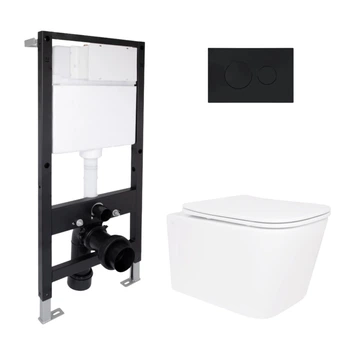 Комплект инсталляция с унитазом Rimless 485x340x330 Standard QTAP CROW QT05335171RW51605