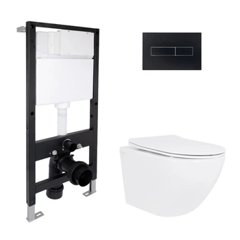 Комплект инсталляция с унитазом Rimless 485x360x320 Standard QTAP JAY QT07335177RW51584