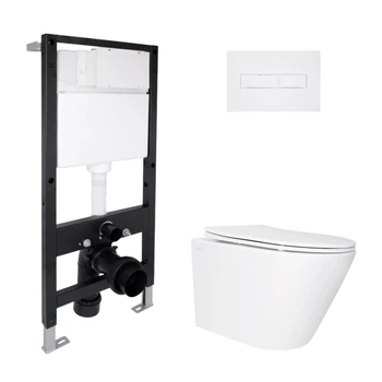 Комплект инсталляция с унитазом Ultra Quiet 485x360x320 Standard QTAP SWAN QT16335179W51631