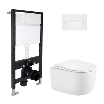 Комплект инсталляция с унитазом Ultra Quiet 485x360x350 Standard QTAP TAURUS QTTAU26W4542851649