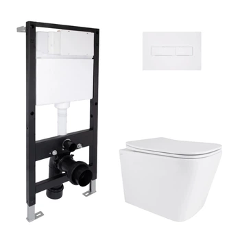 Комплект инсталляция с унитазом Ultra Quiet 490x365x325 Standard QTAP TERN QT17332303ASW51559