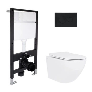 Комплект инсталляция с унитазом Rimless 485x360x320 Standard QTAP JAY QT07335177RW51581