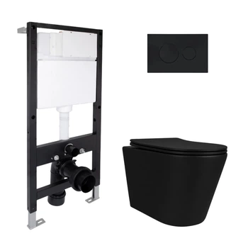 Комплект инсталляция с унитазом Ultra Quiet 520x365x365 Standard QTAP SCORPIO QT14332380AMB51707