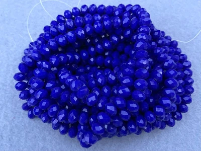 Намистини кришталеві грановані рондель сині 8 мм (KR8/101)