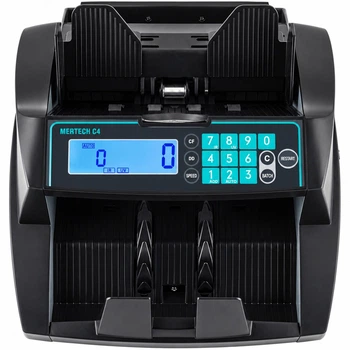 Счётная машинка MERTECH C-4 Black для USD EUR с инфракрасной ультрафиолетовой проверкой и контролем размера банкнот