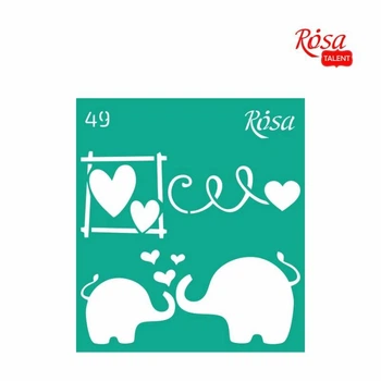 Трафарет многоразовый самоклеющийся, №49, 9х10см, серия „Love“, ROSA TALENT