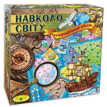 Игра настольная Игра "Вокруг света", географическая учебная Ен.2258