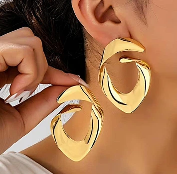 Сережки Великі акцентні jewelry Золотисті