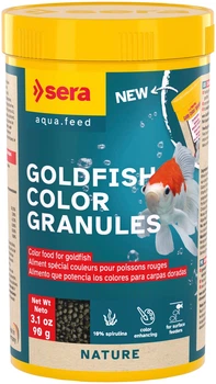 Корм Sera GOLDY COLOR SPIRULINA NATURE со спирулиной для яркости окраски для золотых рыбок, гранулы, 250мл